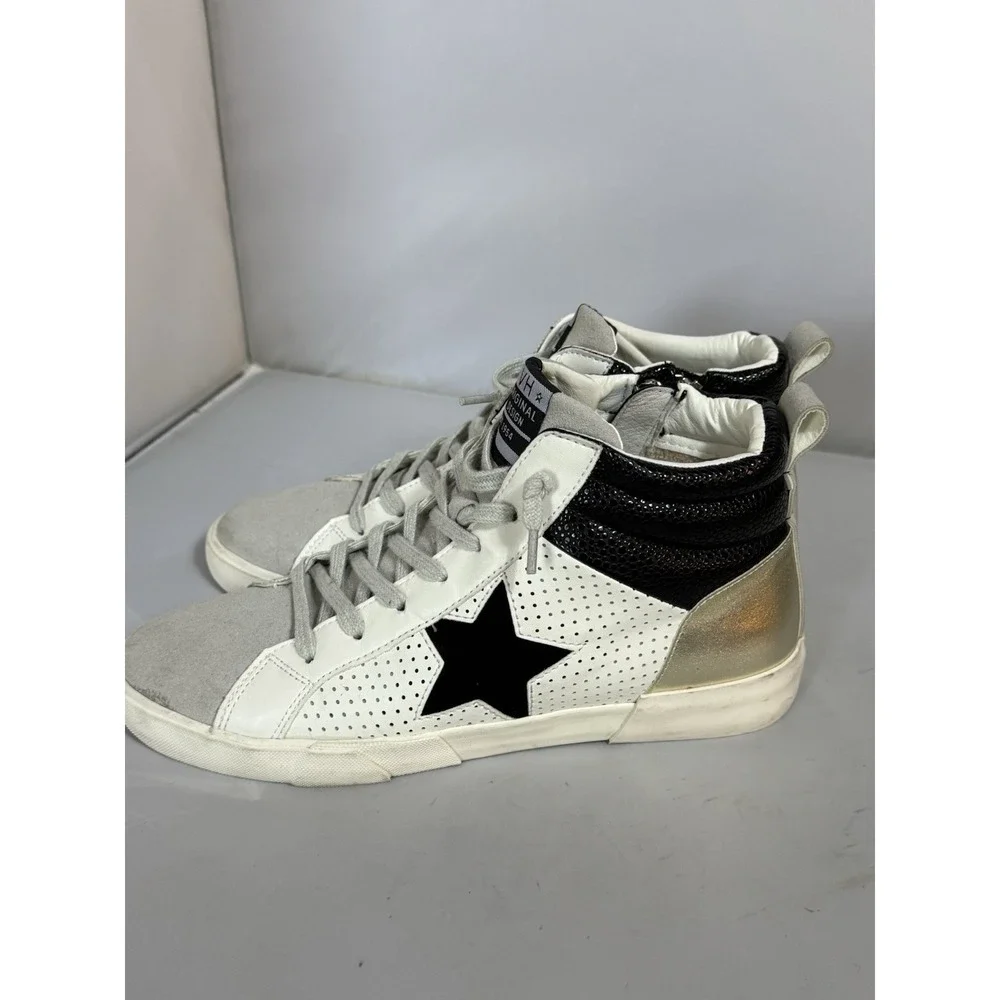 Vintage Havana Lester Women's Fashion Sneakers White Gold Grey Black Star Sz 11